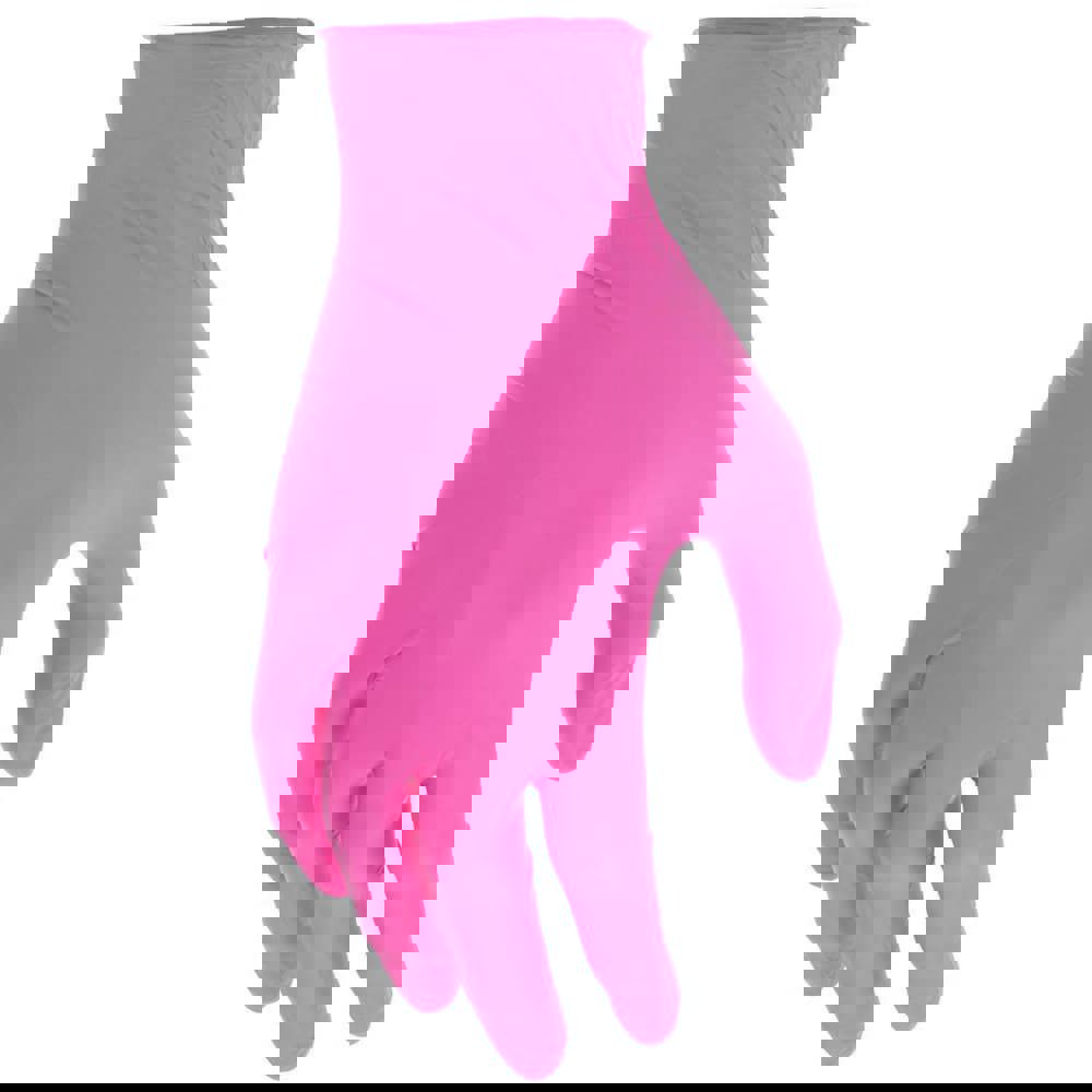 Disposable/Single Use Gloves; Primary Material: Nitrile ; Thickness (mil): 3.5000mil ; Grip Surface: Textured Palm & Fingers ; Grade: Food ; Glove Size: Small ; Color: Pink